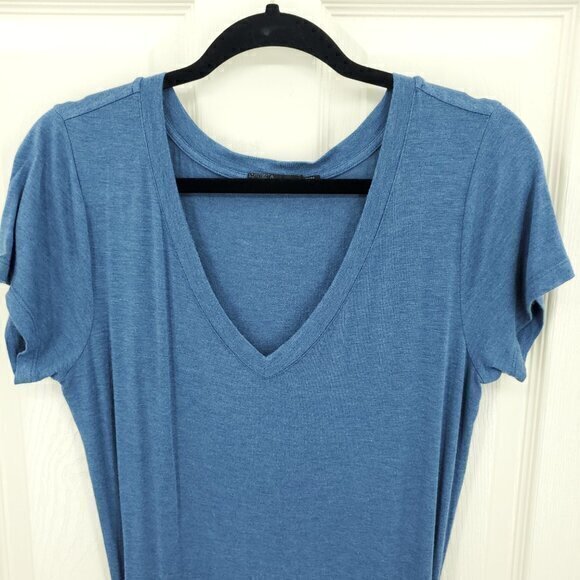 Prana Modal Foundation Ruched Short Sleeve Tee Mini Dress M Blue - Picture 5 of 16